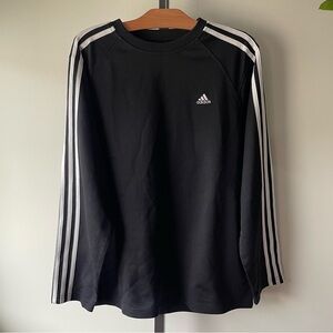 Adidas 3 Stripe Sweatshirt Pullover Black White Mens Size Medium